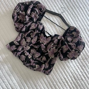 Astr the label Cropped Printed Top